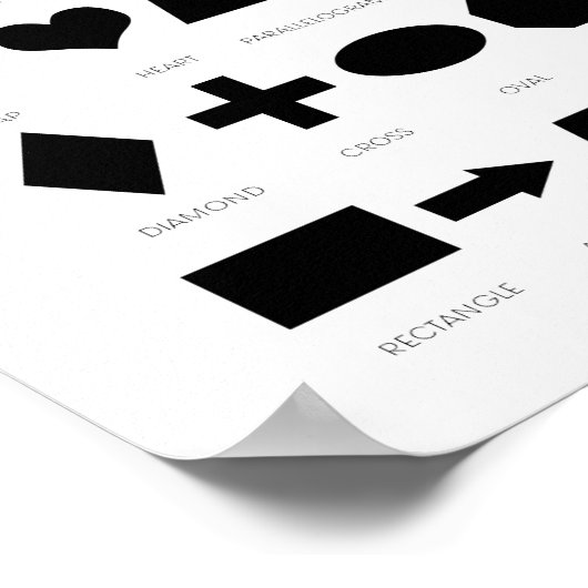 Zwart vorm leren poster (Hoek)