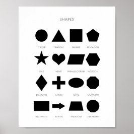 Zwart vorm leren poster