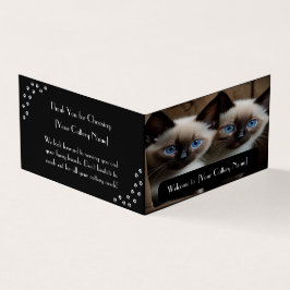  zwart vouw Visitekaartje voor cattery