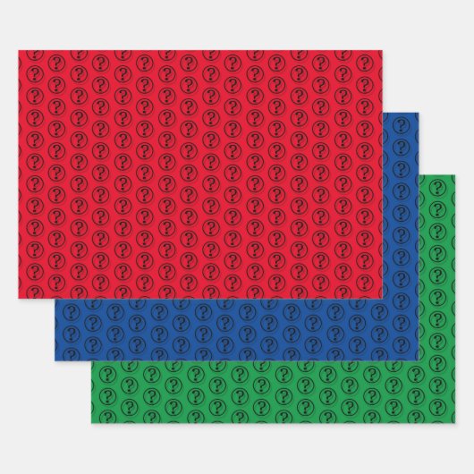 Zwart vraagteken 3D Inpakpapier Vel (Set)
