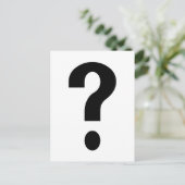 Zwart vraagteken briefkaart (Staand voorkant)