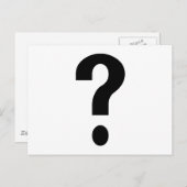 Zwart vraagteken briefkaart (Voorkant / Achterkant)