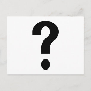Zwart vraagteken briefkaart