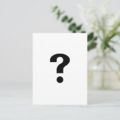 Zwart vraagteken briefkaart (Staand voorkant)