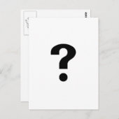 Zwart vraagteken briefkaart (Voorkant / Achterkant)