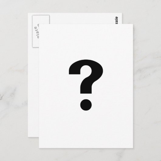 Zwart vraagteken briefkaart (Voorkant / Achterkant)