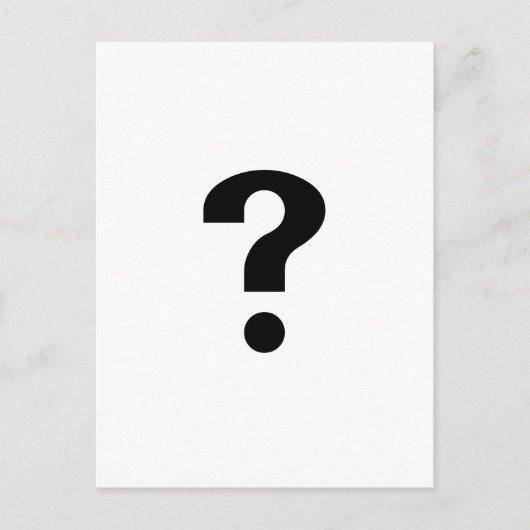 Zwart vraagteken briefkaart (Voorkant)