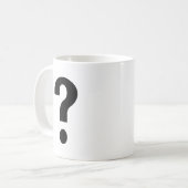Zwart vraagteken koffiemok (Voorkant links)