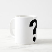 Zwart vraagteken koffiemok (Voorkant links)