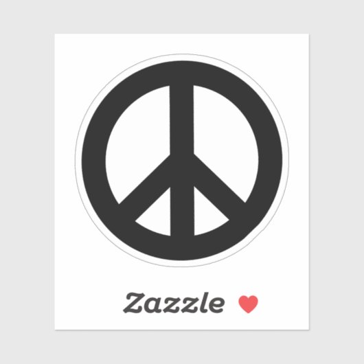 Zwart vredesbord sticker (Vel)