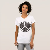  zwart vredesbord t-shirt (Voorkant volledig)