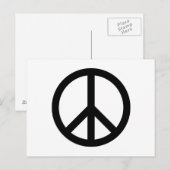 Zwart Vredessymbool Briefkaart (Voorkant / Achterkant)