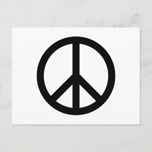 Zwart Vredessymbool Briefkaart (Voorkant)