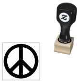 Zwart Vredessymbool Rubberstempel (Gestempeld)