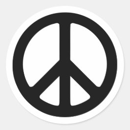 Zwart Vredessymbool Sjabloon Ronde Sticker