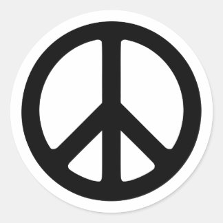 Zwart Vredessymbool Sjabloon Ronde Sticker