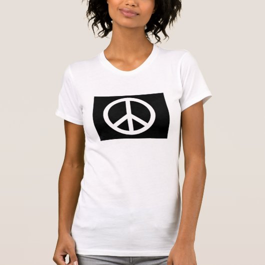 zwart vredesteken t-shirt (Voorkant)