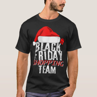 Zwart vrijdagwinkelteam t-shirt