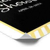 Zwart Vrijgezellenfeest met gouden marmer Poster (Hoek)