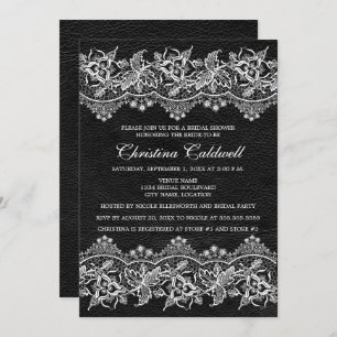 Zwart Vrijgezellenfeest met leder en kant Kaart