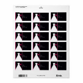 Zwart Vrijgezellenfeest retouradres label (Full Sheet)