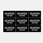 Zwart vrijwilligersbadge met labels voor aangepast (Vel)