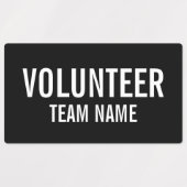 Zwart vrijwilligersbadge met labels voor aangepast (Design 2)