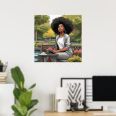 Zwart Vrouw Afrikaans Amerikaans Schets Poster Pri (Thuiskantoor)