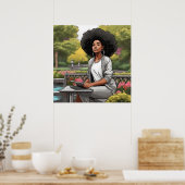 Zwart Vrouw Afrikaans Amerikaans Schets Poster Pri (Keuken)