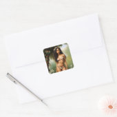 Zwart Vrouw Bikini Model Bloemen Beauty Vierkante Sticker (Envelop)