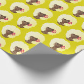 Zwart Vrouw, Blond Afro met Bloem, Geel Cadeaupapier (Hoek)