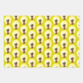 Zwart Vrouw, Blond Afro, Natuurlijk Haar, Geel Inpakpapier Vel (Voorkant)