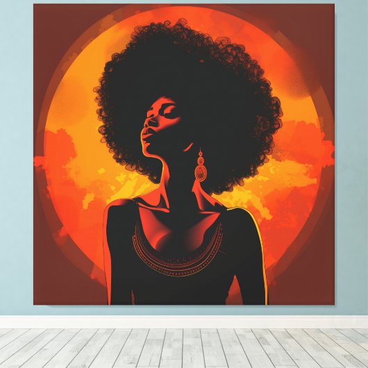 Zwart Vrouw Canvas Muur Kunst (Insitu (Houten vloer))