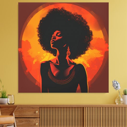 Zwart Vrouw Canvas Muur Kunst (Insitu (Woonkamer))