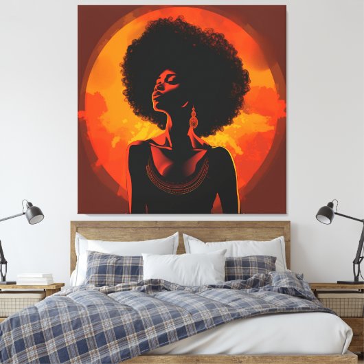 Zwart Vrouw Canvas Muur Kunst Afdruk (Insitu (Slaapkamer))