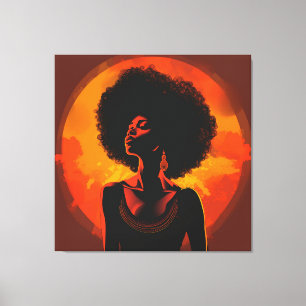 Zwart Vrouw Canvas Muur Kunst Afdruk