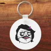 Zwart Vrouw Gusta Comic Rage Face Meme Sleutelhanger (Voorkant)