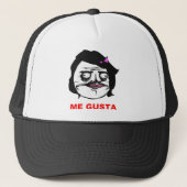 Zwart Vrouw Gusta Comic Rage Face Meme Trucker Pet (Voorkant)