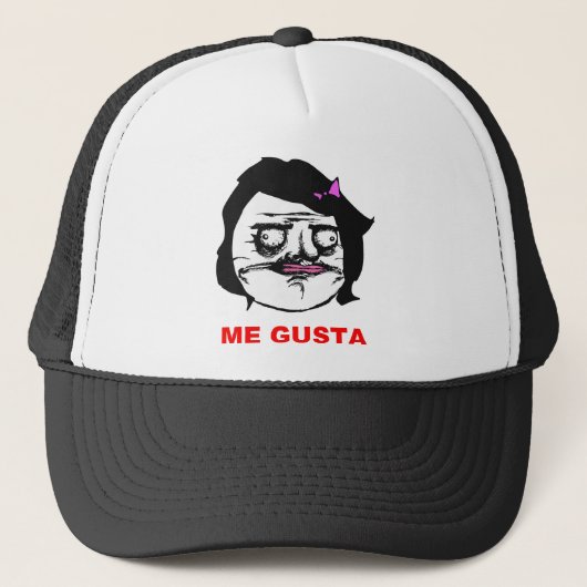 Zwart Vrouw Gusta Comic Rage Face Meme Trucker Pet (Voorkant)