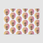 Zwart Vrouw, Kleurrijk Sinaasappel & Roze Afro Tissuepapier (Voorkant)