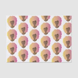 Zwart Vrouw, Kleurrijk Sinaasappel & Roze Afro Tissuepapier