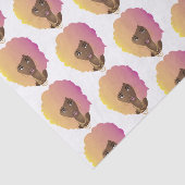 Zwart Vrouw, Kleurrijk Sinaasappel & Roze Afro Tissuepapier (Detail)