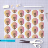 Zwart Vrouw, Kleurrijk Sinaasappel & Roze Afro Tissuepapier (Craft)