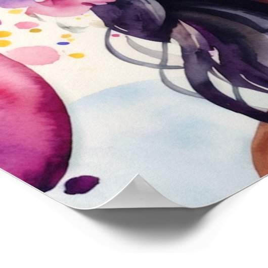  zwart vrouw kleurrijke ballonnen partij poster (Hoek)