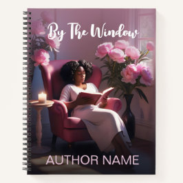 Zwart Vrouw Lezen Door Venster Boek Hoesje Notitie