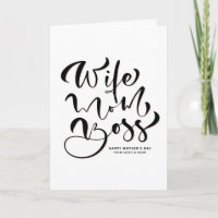 Zwart Vrouw Mam Boss Kalligrafie Moederdag