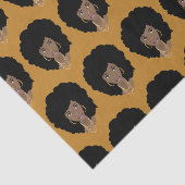 Zwart Vrouw, Natuurlijk Haar, Mosterdgeel Tissuepapier (Detail)