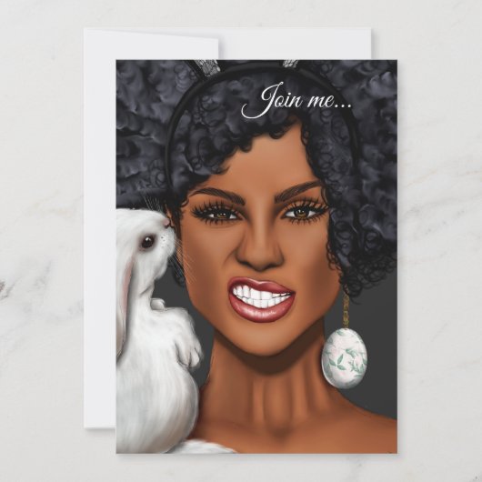 Zwart Vrouw Pasen Verjaardagsfeestje Kaart (Voorkant)