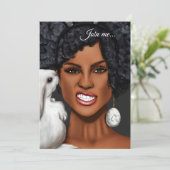 Zwart Vrouw Pasen Verjaardagsfeestje Kaart (Staand voorkant)