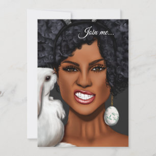 Zwart Vrouw Pasen Verjaardagsfeestje Kaart